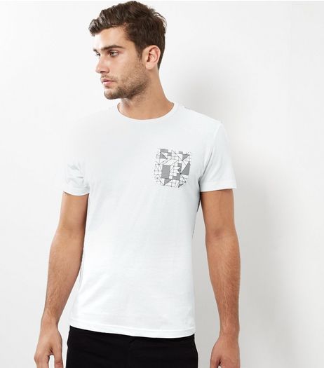 White Sheen Back Print T-Shirt | New Look