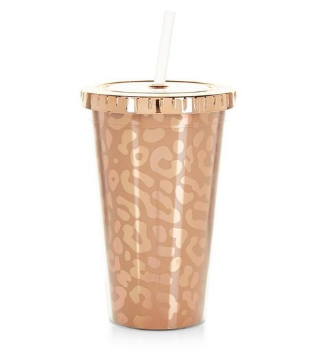 Bronze Leopard Print Cup | New Look