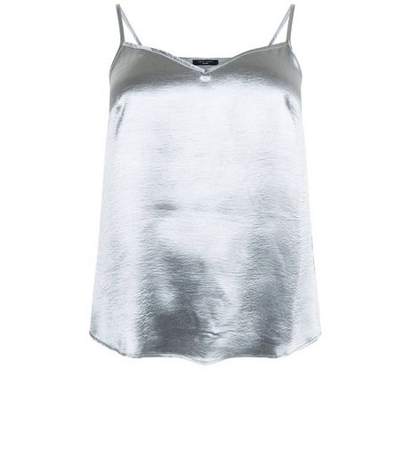Curves Silver High Shine Cami | New Look