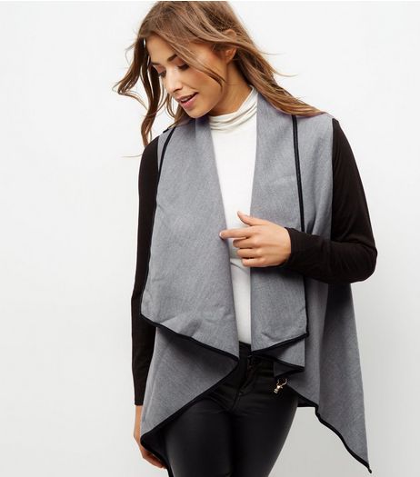 Mela Pale Grey Contrast Sleeve Jacket | New Look