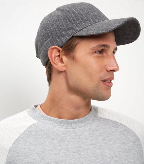 Grey Pinstripe Cap | New Look