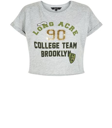 Teens Grey Long Acre 90 Crop Top | New Look