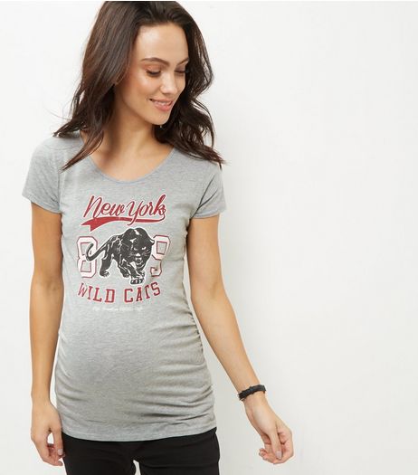 Maternity Grey Wild Cats T-Shirt | New Look