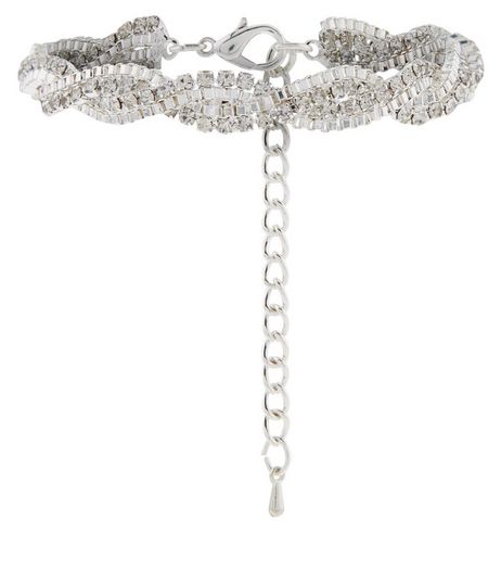 Crystal Diamante Twist Bracelet | New Look