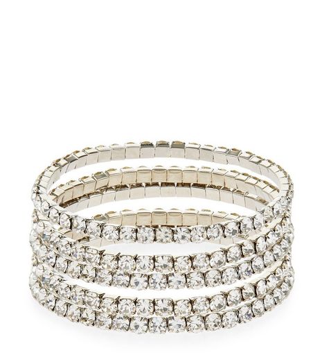 5 Pack Crystal Bracelets | New Look