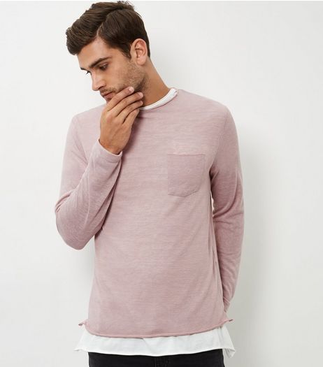 Pink Long Sleeve Slouch T-shirt | New Look