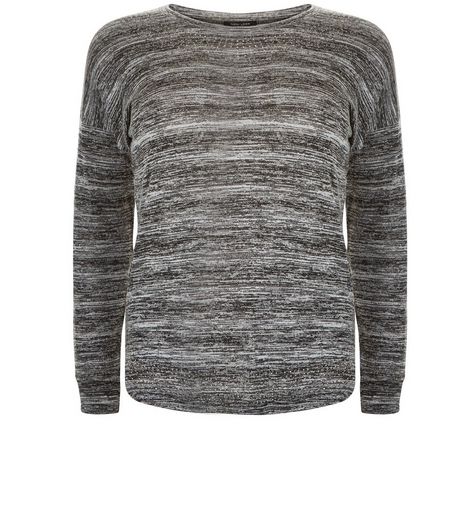 Curves Grey Space Dye Stud Trim Lounge Top | New Look