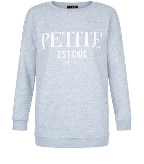 Petite Grey Petite Est Chic Sweater | New Look