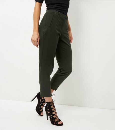 Khaki Cropped Slim Leg Trousers | New Look