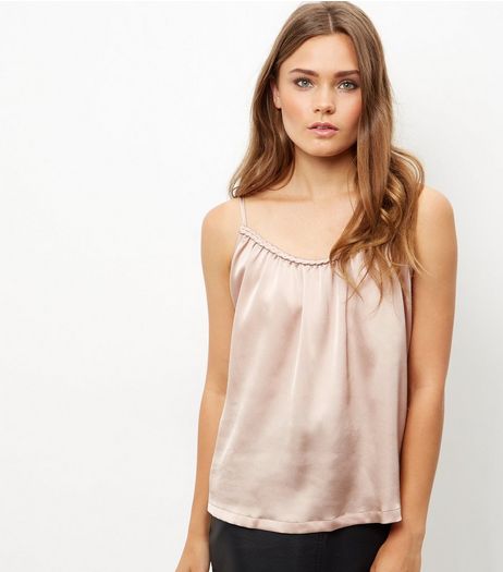 Cameo Rose Shell Pink Satin Rope Trim Cami | New Look