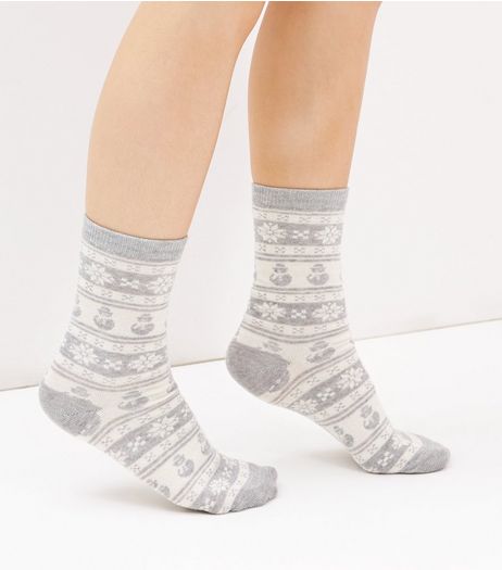 Grey Christmas Fairisle Print Socks | New Look
