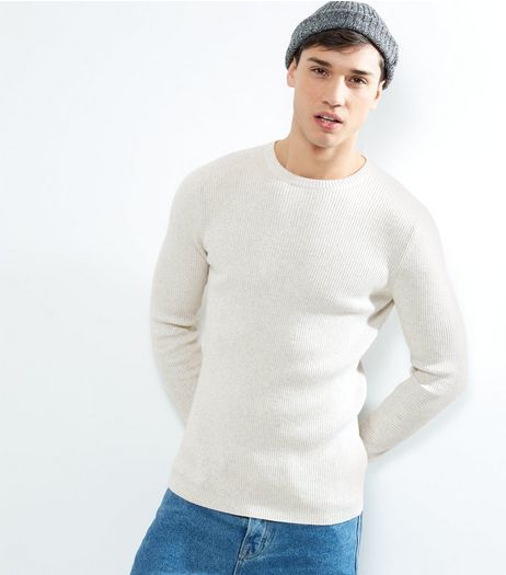 Cream Cotton Ribbed Jumper | New Look