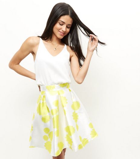 AX Paris Yellow Floral Print 2 in 1 Dress | New Look