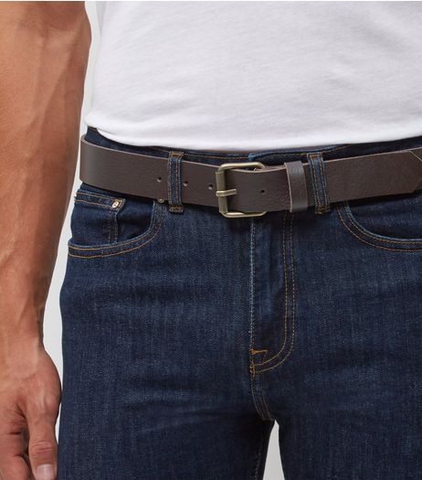 Brown Leather Roller Buckle Belt | New Look