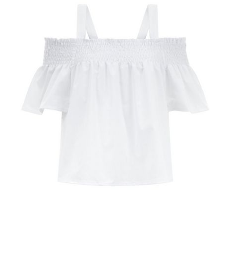 Teens White Bardot Crop Top | New Look