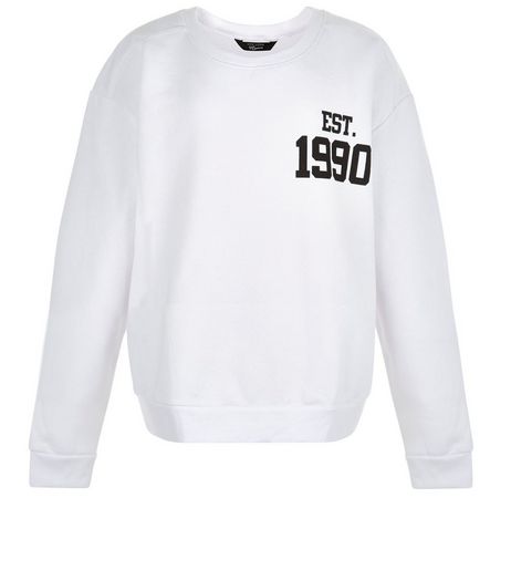Teens White 1990 World Tour Sweater | New Look