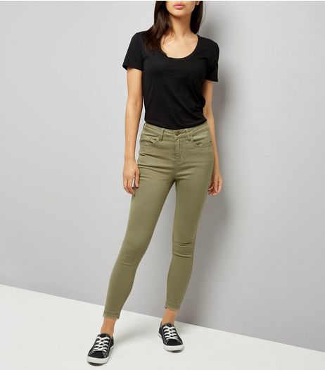 Khaki Washed Skinny Jenna Jeans | New Look