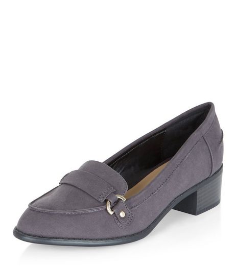 Teens Grey Suedette Loafers | New Look