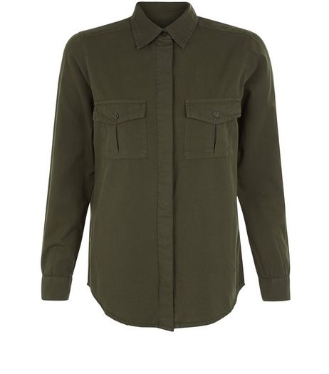 Teens Khaki 97 Floral Print Cotton Shirt | New Look