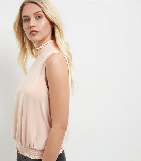 Tall Shell Pink Funnel Neck Sleeveless Top | New Look