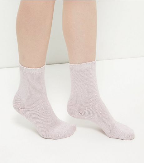 Pink Metallic Socks | New Look