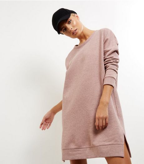 JDY Pink Oversized Long Sleeve Sweater Dress | New Look