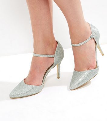 new look silver heels wide fit