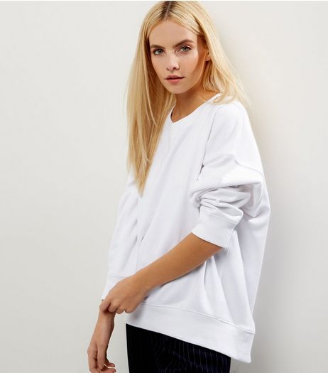 Petite White Oversized Sweater | New Look