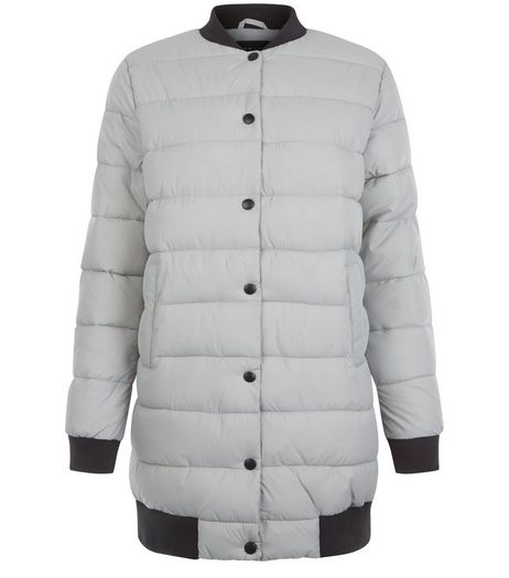 Teens Pale Grey Longline Puffer Jacket | New Look