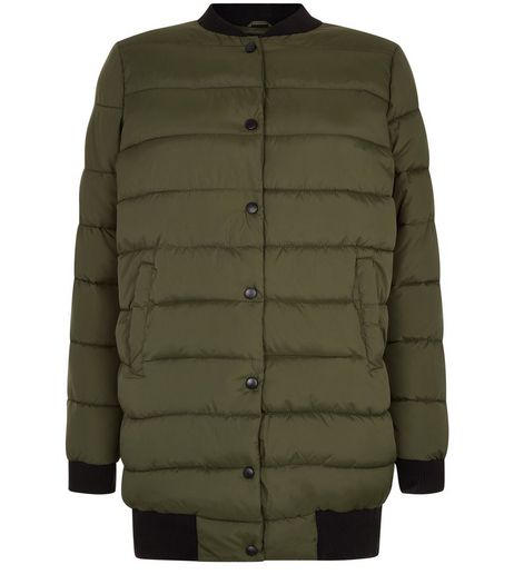 Teens Khaki Longline Puffer Jacket | New Look