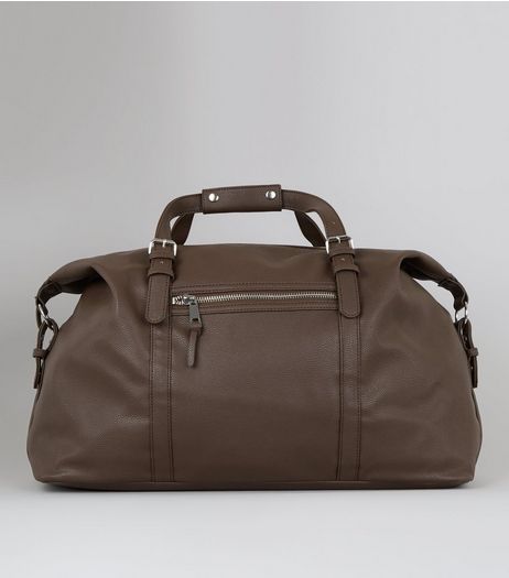 Brown Pebble Grain Holdall | New Look