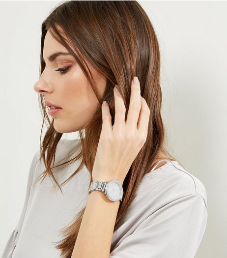 Silver Diamanté Dial Sports Watch | New Look
