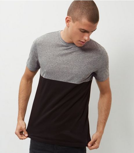 Grey Colour Block T-Shirt | New Look