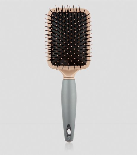 Rose Gold Large Paddle Hair Brush | New Look