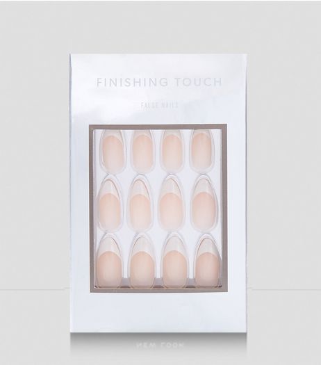 French Manicure Almond Shape False Nails | New Look