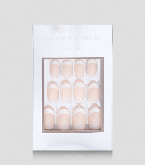 French Manicure Round Shape False Nails | New Look