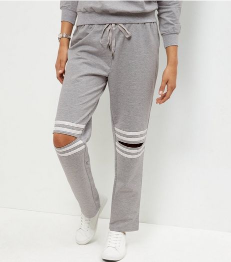 Cameo Rose Grey Ripped Knee Joggers | New Look