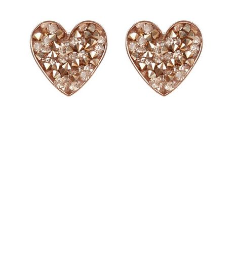 Shell Pink Heart Drop Stud Earrings | New Look