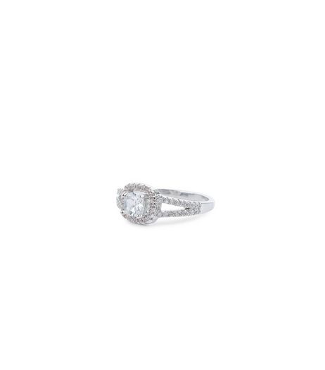 Silver Square Cubic Zirconia Ring | New Look