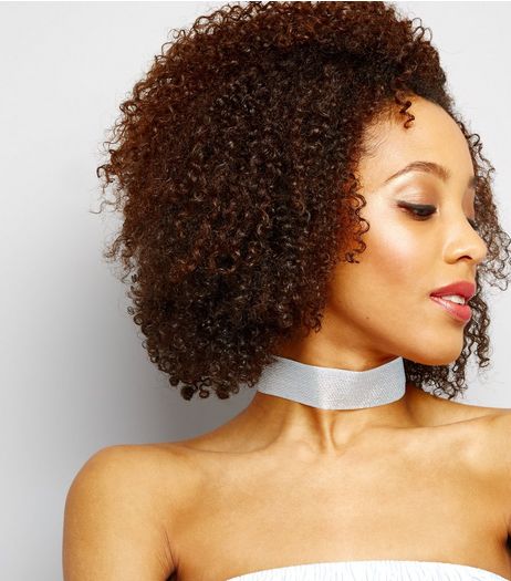 Silver Metallic Mesh Choker | New Look