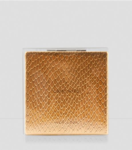 Rose Gold Snakeskin Compact Mirror | New Look