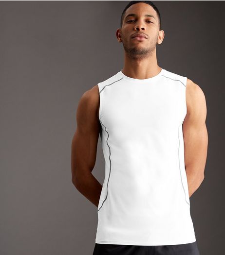 White Stretch Sports Vest | New Look