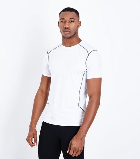 White Stretch Short Sleeve Sports T-Shirt | New Look