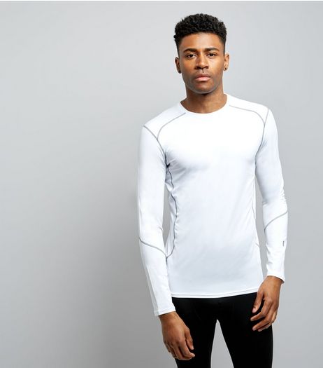 White Long Sleeve Sports T-Shirt | New Look