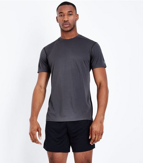 Grey Mesh Short Sleeve Sports T-Shirt | New Look