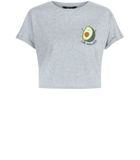 Teens Grey Let's Avocuddle Print T-Shirt | New Look