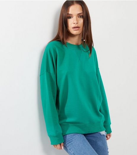 Green Balloon Sleeve Sweater | New Look