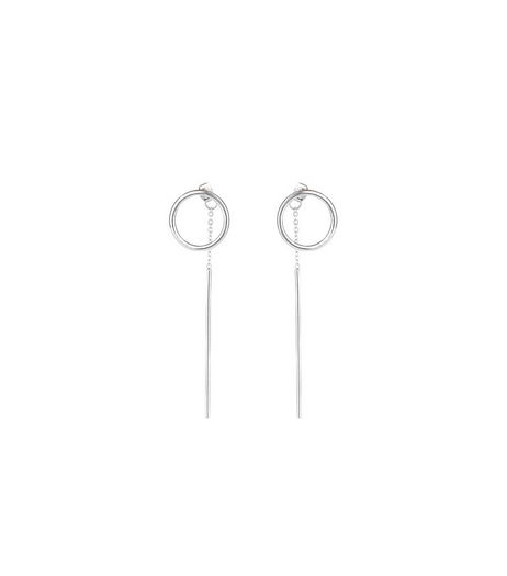 Silver Circle Drop Earrings | New Look