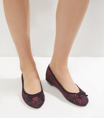 snake print ballet pumps