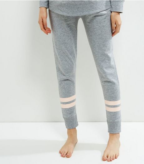 Maternity Grey Contrast Stripe Pyjama Joggers | New Look